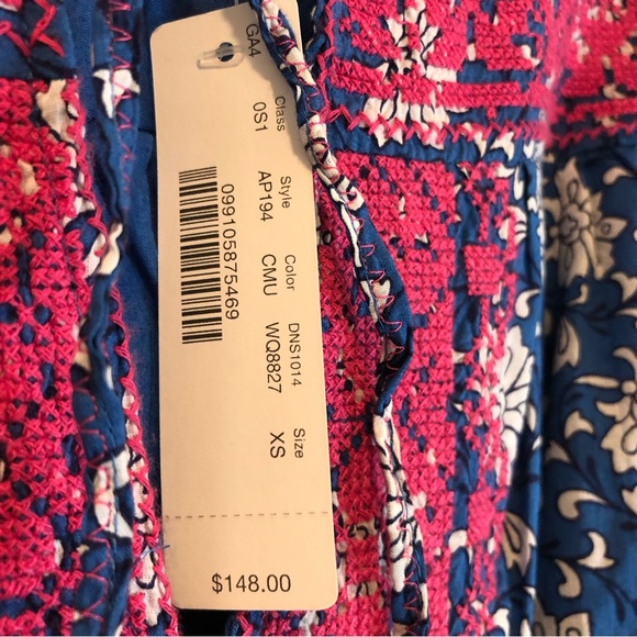 NWT J Crew Dress Boho Belted Tunic Dress in Night Sky block print  XS AP194 - Picture 8 of 8